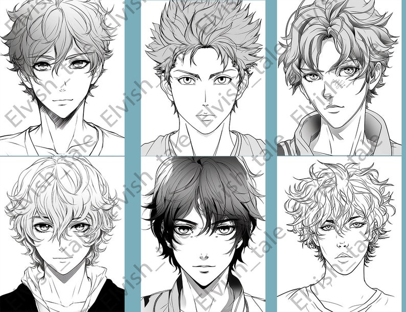 Coloring Page Boys for Adults Coloring Book for Kids Coloring Digital