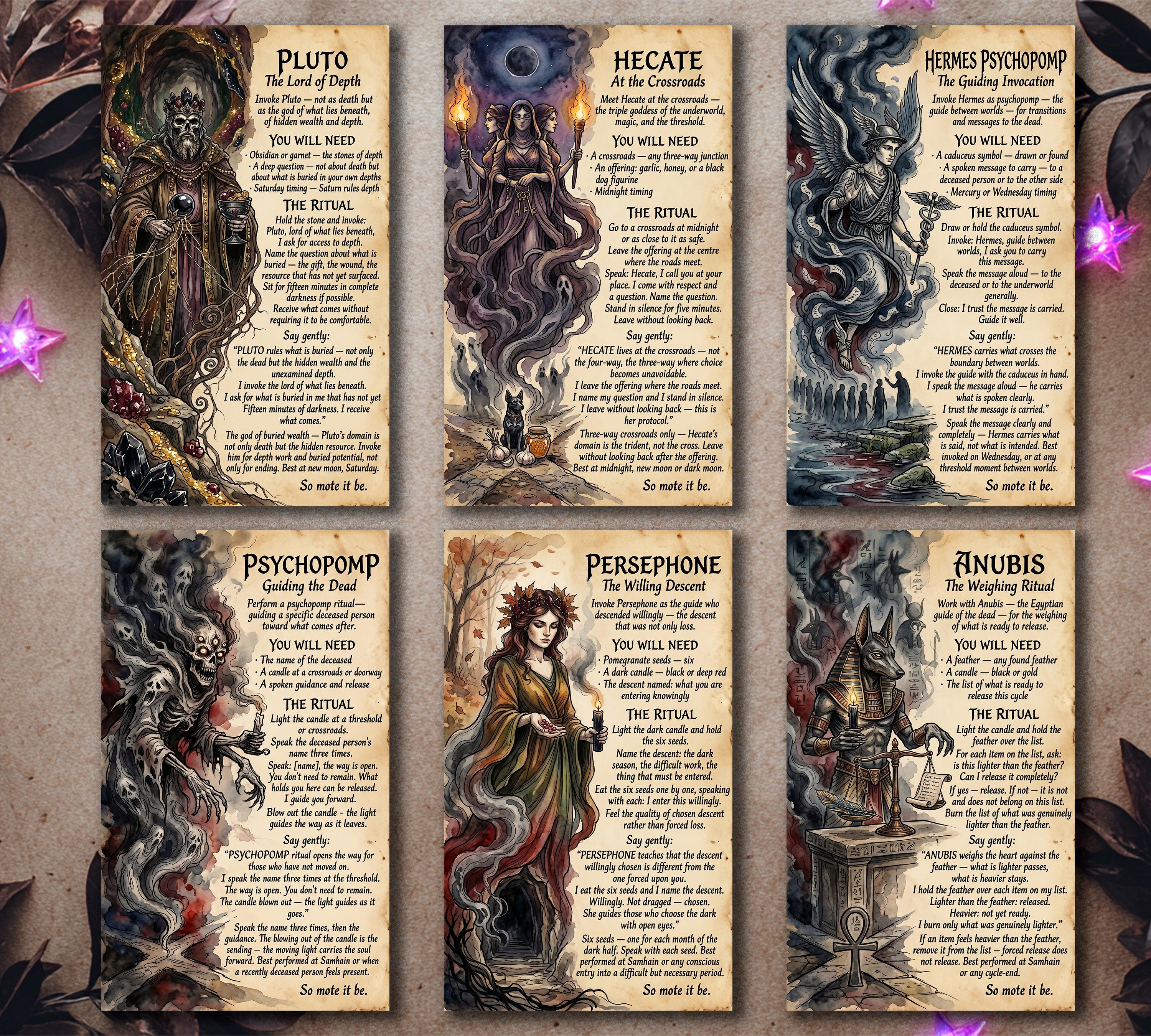 Last Rituals Card Underworld Guide Rituals - Printable Hecate and Pluto Goddess Ritual ...