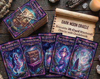 Dark Moon Oracle — 36-Card Printable Oracle Deck with Guidebook