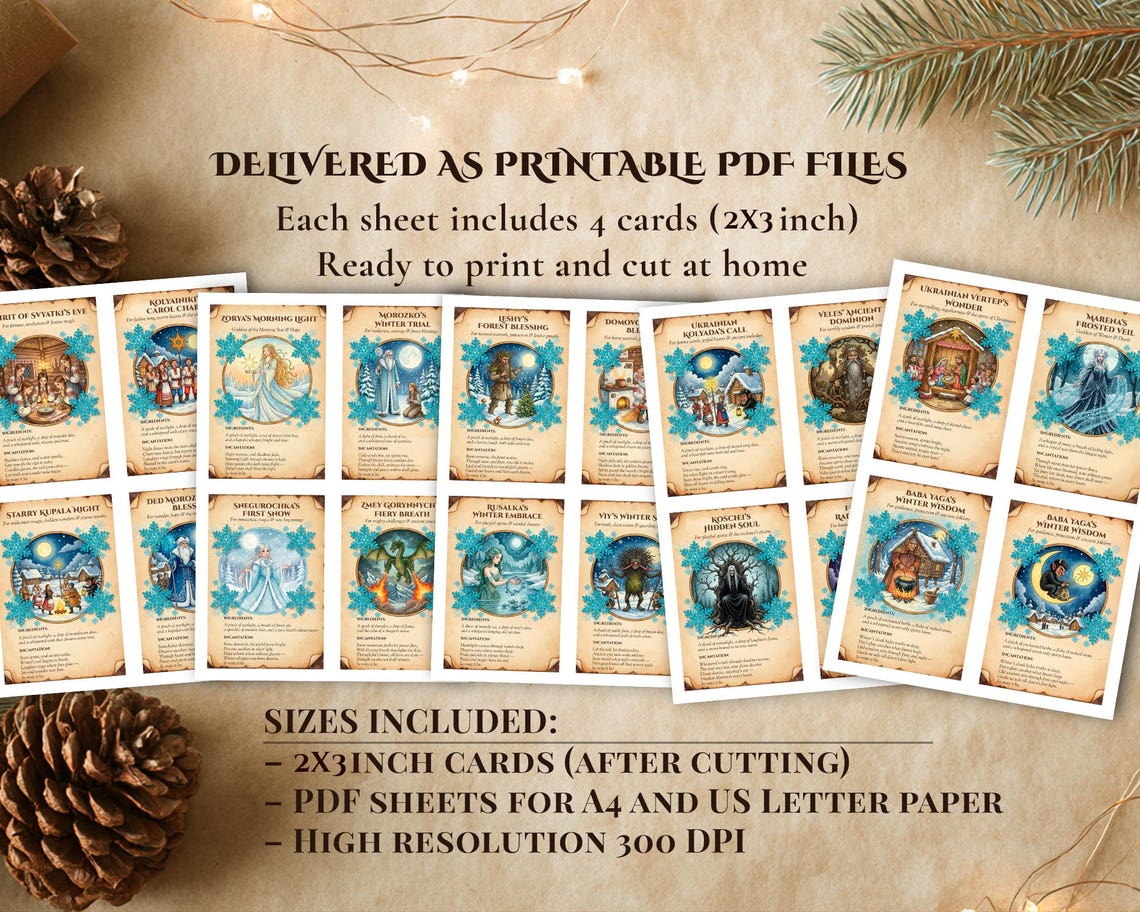 Slavic Winter Spell Cards – Printable Folklore Magic Collection - Etsy