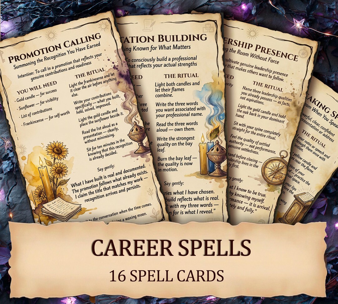 Career Spell Cards • Witchcraft Rituals for Promotion Witch Deck ...