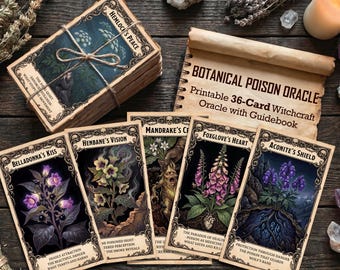Botanical Poison Oracle — 36-Card Printable Oracle Deck with Guidebook