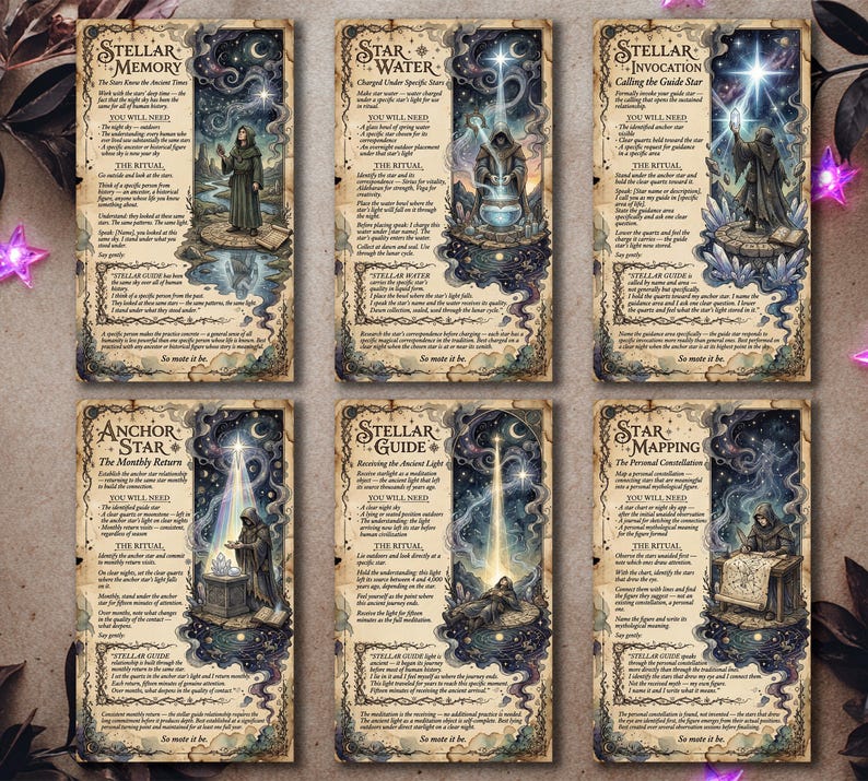 Stellar Guide Rituals - Printable Star Magic Divination Ritual Cards - Etsy