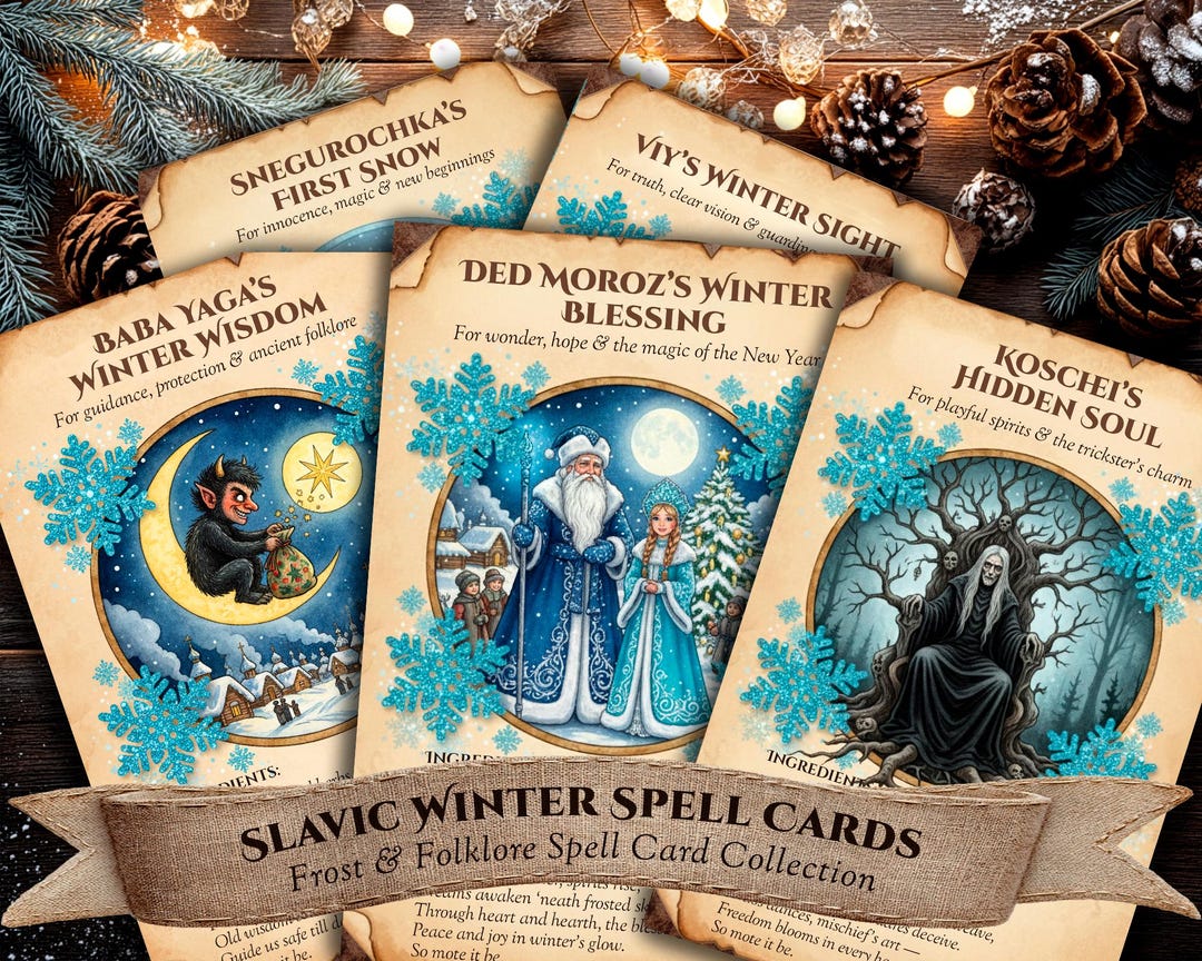 Slavic Winter Spell Cards – Printable Folklore Magic Collection - Etsy