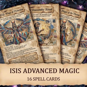 Isis erweiterte Zauberkarten druckbare, ägyptische Göttin Ritual Hexen Deck