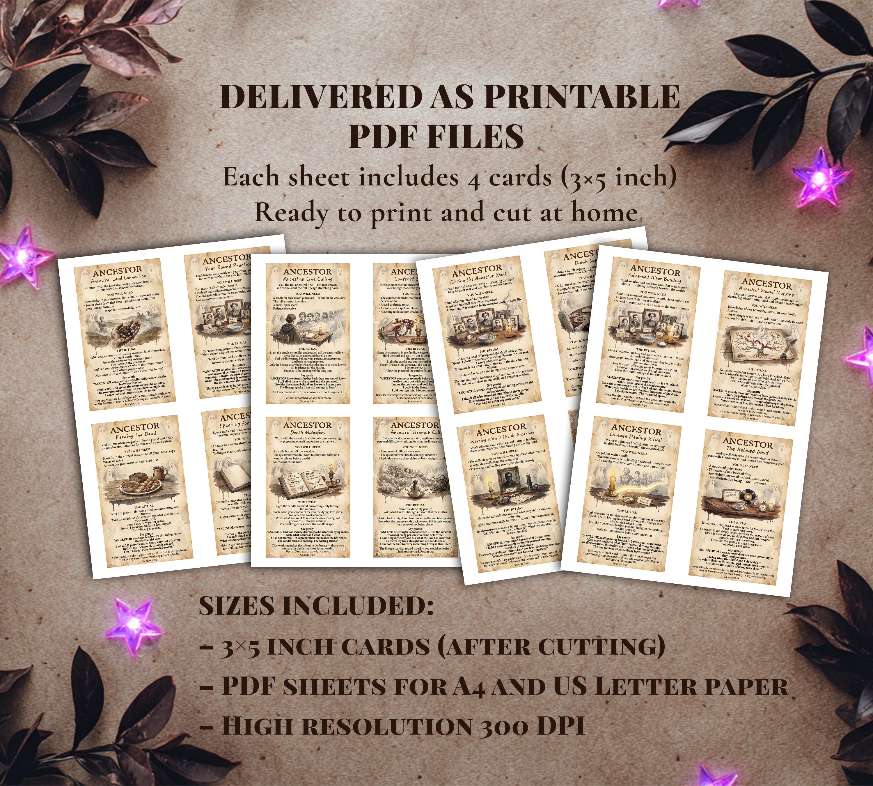 Ancestor Magic Advanced Spell Cards - Printable Ancestral Ritual Deck ...