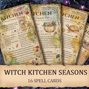 Witch Kitchen Seasons | Printable Spell Cards for Kitchen Magic