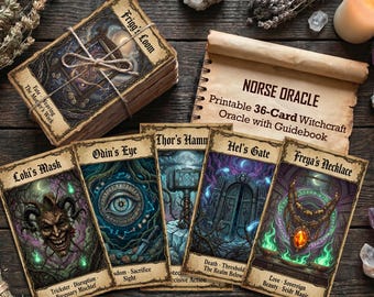 Norse Gods and Runes Oracle — 36-Card Printable Oracle Deck with Guidebook
