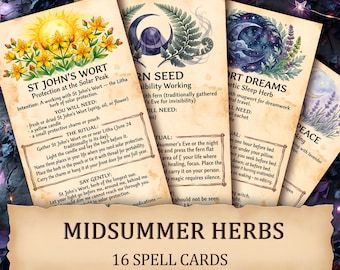 Midsummer Herbs Vol 3 — Printable Botanical Grimoire Cards