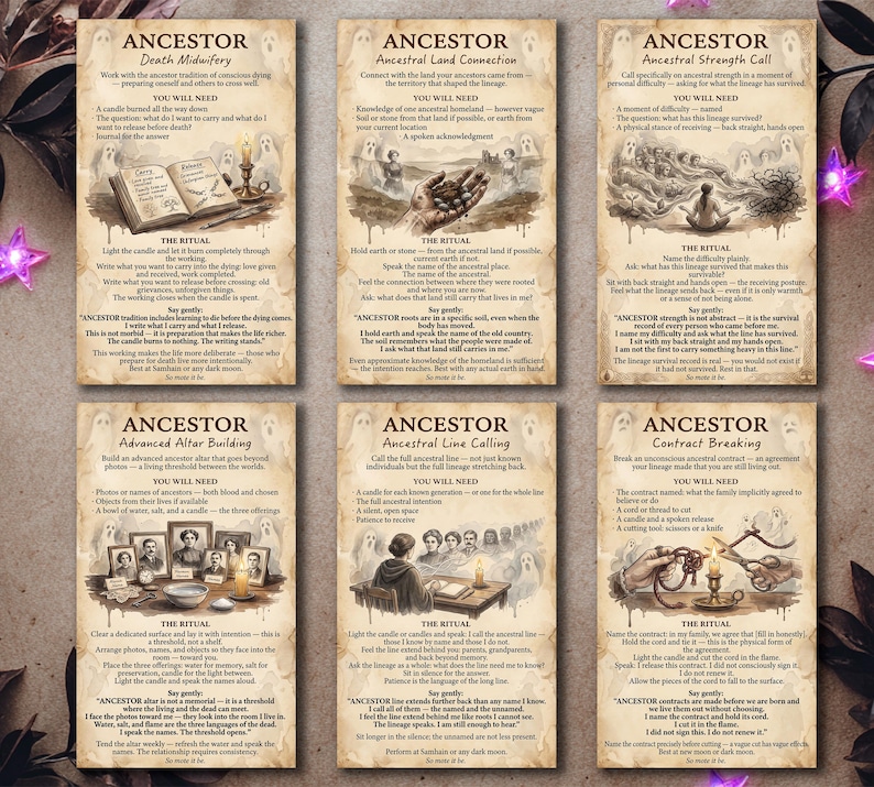Ancestor Magic Advanced Spell Cards - Printable Ancestral Ritual Deck ...