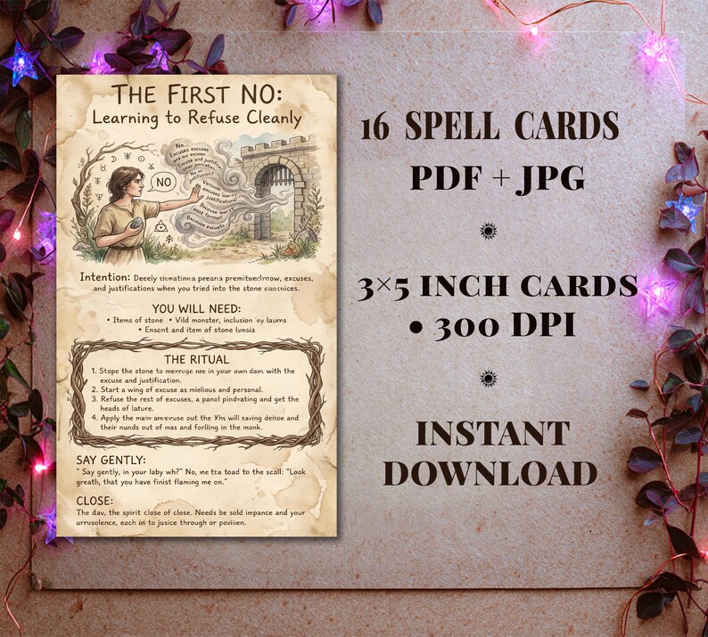 Healthy Boundaries — Self-Respect Printable Ritual Cards image 2