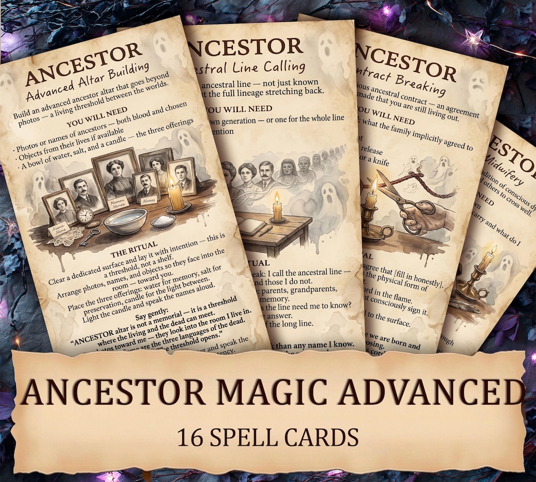 Ancestor Magic Advanced Spell Cards - Printable Ancestral Ritual Deck ...