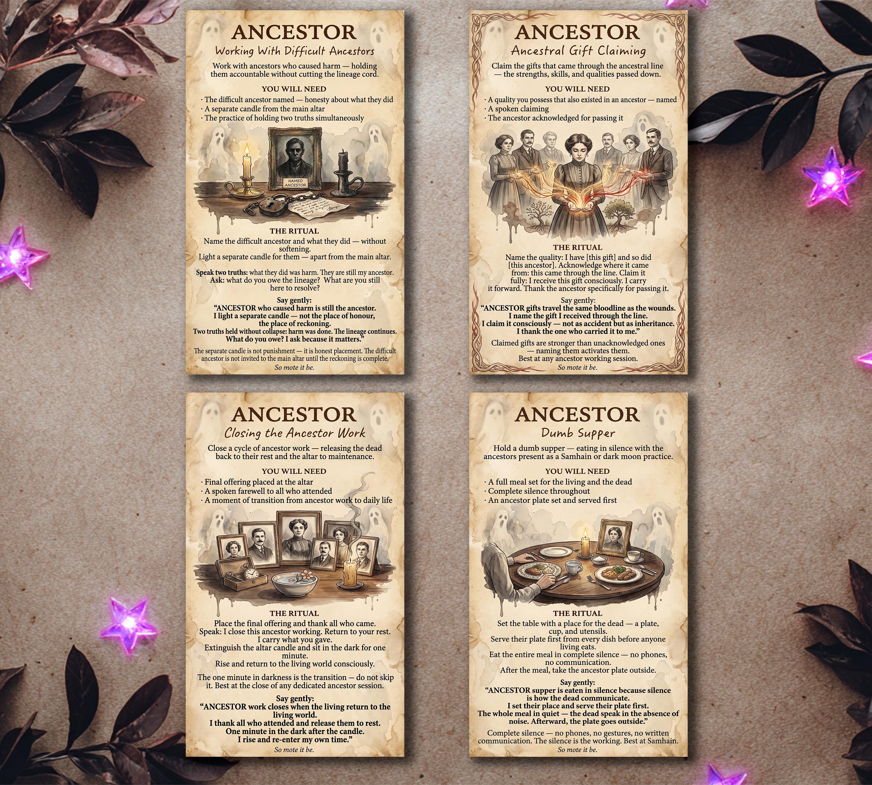 Ancestor Magic Advanced Spell Cards - Printable Ancestral Ritual Deck ...