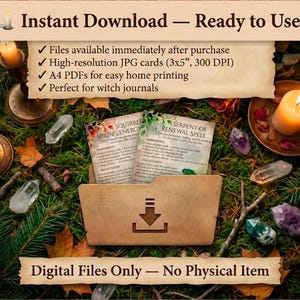 Imbolc Animal Spirit Cards, 16 Spring Awakening Spells, Printable Witch ...