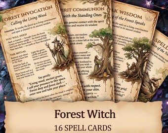 Forest Witch Ritual Cards Printable • Deep Forest Witch Altar