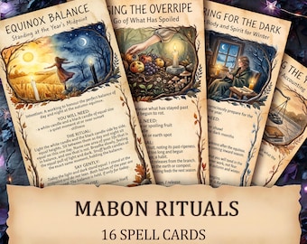 Mabon Vol 3 — Advanced Autumn Equinox and Wine Magic Printable Spell Cards