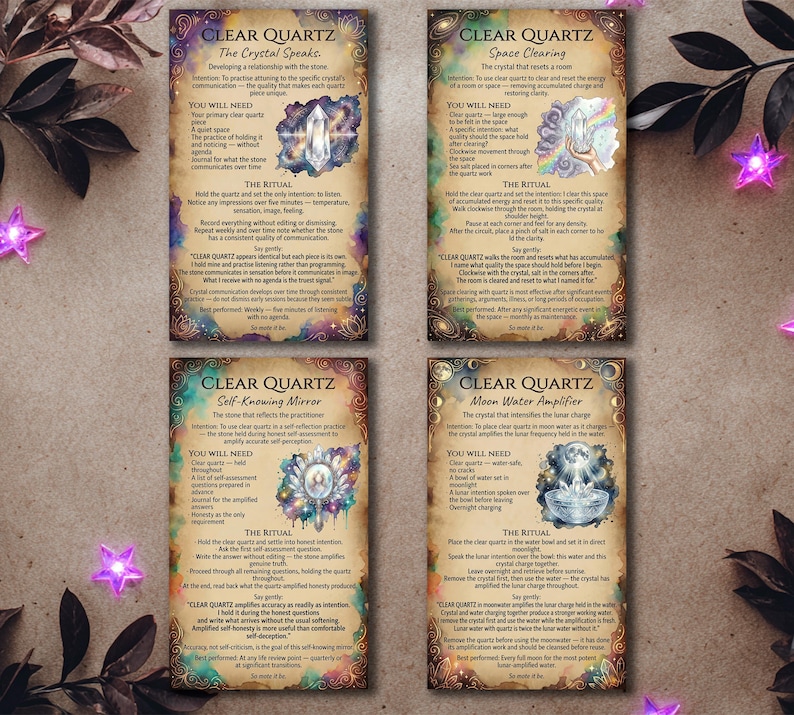 Clear Quartz Master Spell Cards • Printable Crystal Magic Magic ...