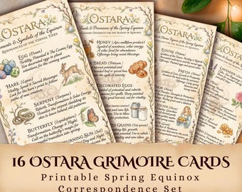Cartas del Grimorio de Ostara, Brujería del Equinoccio de Primavera, Páginas del Libro de las Sombras (Descarga digital)