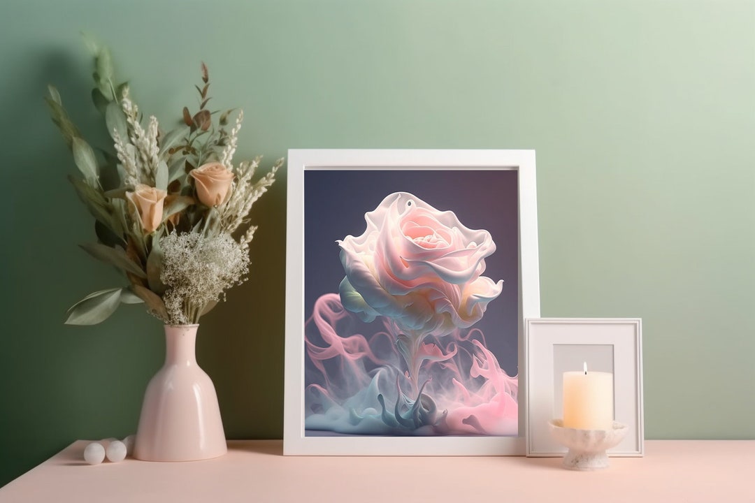 Printable Wall Art Decor Flower Rose Png Art Dijital Print Download ...