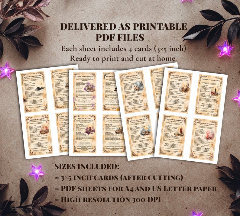 Ancestor Magic Spell Cards - 16 Printable Ancestral Rituals - Grimoire ...