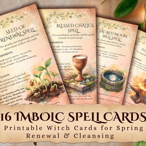 Brigid’s Imbolc Spell Cards • Spring Awakening Witch Printables • Candlemas & Renewal Magic Deck
