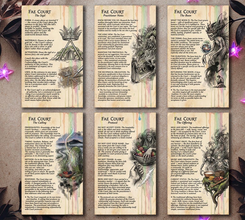 Rabbit Court Ritual The Fae Court Bestiary | Printable Fairy Grimoire Ritual Cards - Etsy