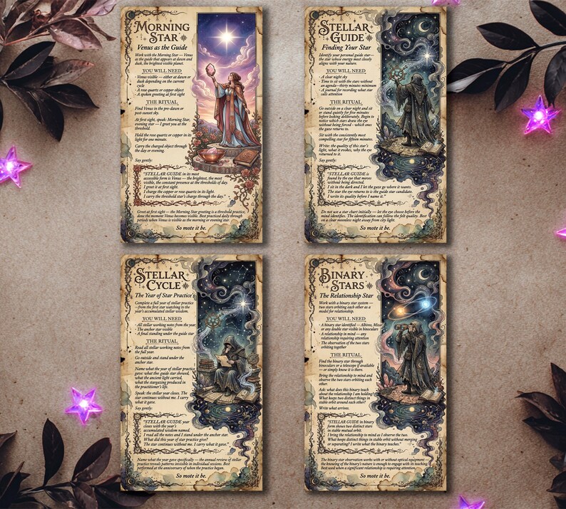 Stellar Guide Rituals - Printable Star Magic Divination Ritual Cards - Etsy