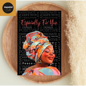 Black Woman Affirmation Card, Mothers Day Card, Black Woman Headwrap, Black Woman Birthday Card, Black Mum, Especially For You Mum