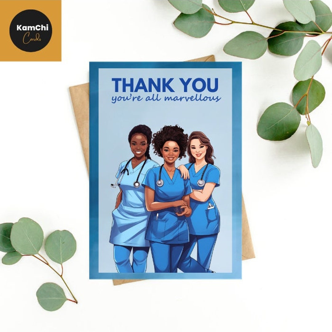 Nurse Doctor Thank You Card, Multi Cultural Nurse Picture, Ward Thank ...