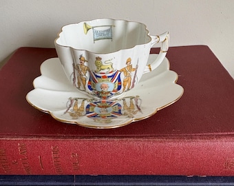 Boer War interest. Cup and saucer dating to around 1901. Lists 6 Colonels. Good condition