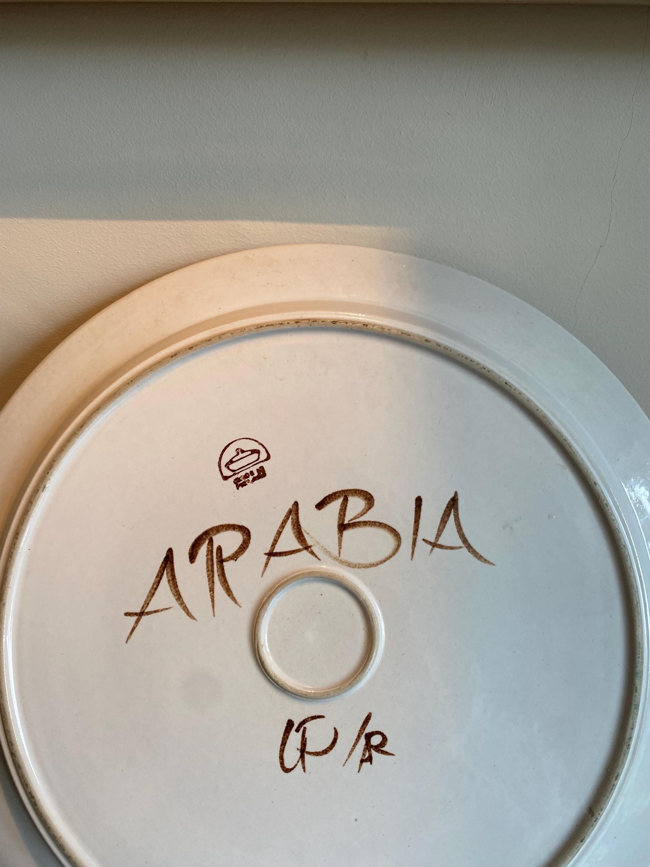 Vintage Large Plate by Arabia or Finland in Brown Rosemarin