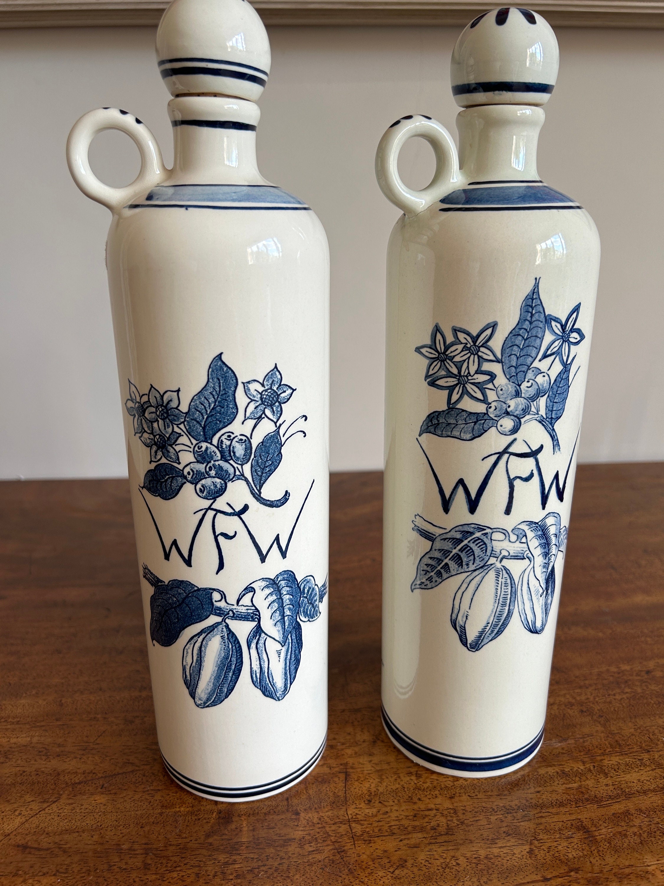 Delft Blue and White Vintage WF Westermann Dutch Gin or Rum