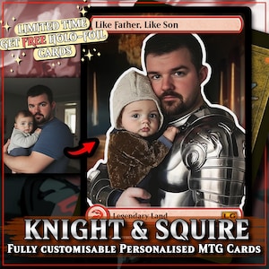 "MTG Custom Magic The Gathering Personalisierte handgemachte Karte 2,5x3,5 "Geschenk mtg Vatertag Geschenkidee Jahrestag Geburtstag Bruder Dad 9 18stk."