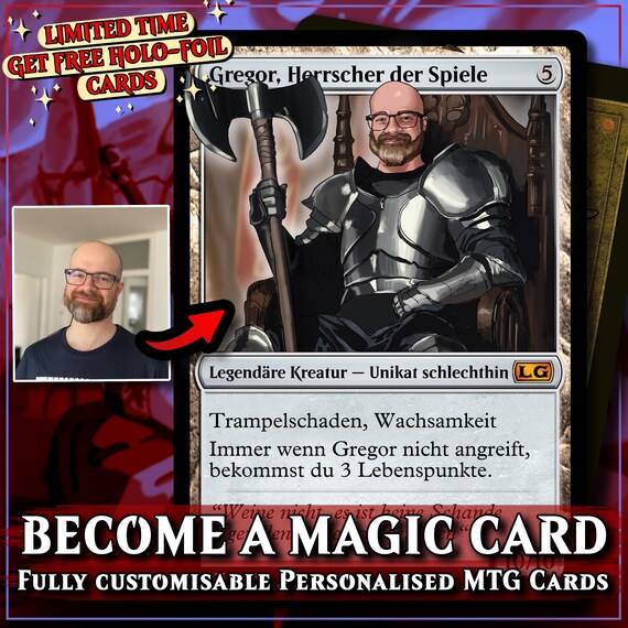 personalised mtg card Custom Human Dad Card, MTG Card, Father's Day MTG custom card, Birthday Anniversary Father's Day MGT mtg card custom Magic: The
