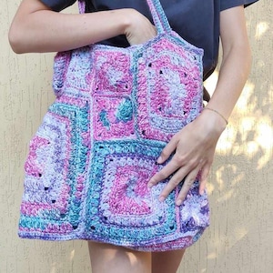 Gehäkelte Umhängetasche, Oma Platz Jacquard Sack Boho Geldbörse einzigartige handgemachte afgan Tasche, Geschenk für ihre Schwiegermutter Frau Muttertag