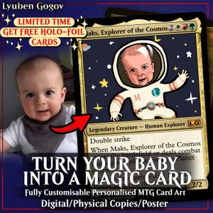 Magic The Gathering Custom MTG 18 x carte faite main personnalisée 2,5 x 3,5" illustration art commission Saint Valentin anniversaire cadeau de famille