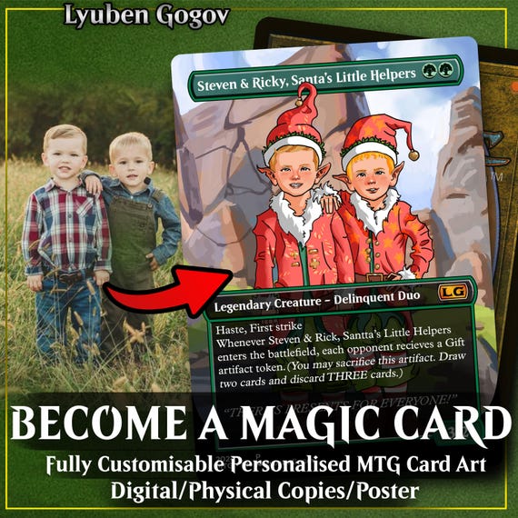 MTG Giant Card POSTER Print Custom Cards Magic the Gathering Illustration  Art, Commission 27x38" 35x49" Birthday Pets Familly Gift Idea - Etsy