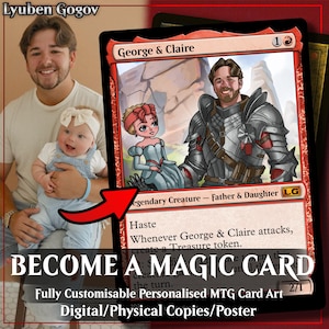 Affiche de carte géante MTG impression art d'illustration personnalisé Magic The Gathering Cards, commande 27 x 38" 35 x 49" cadeau d'anniversaire pour la fête des pères