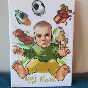 Dipinto personalizzato dei propri cari, ritratto commemorativo personalizzato di animali domestici di famiglia da foto, stampa su tela, commissione d'arte illustrativa regalo