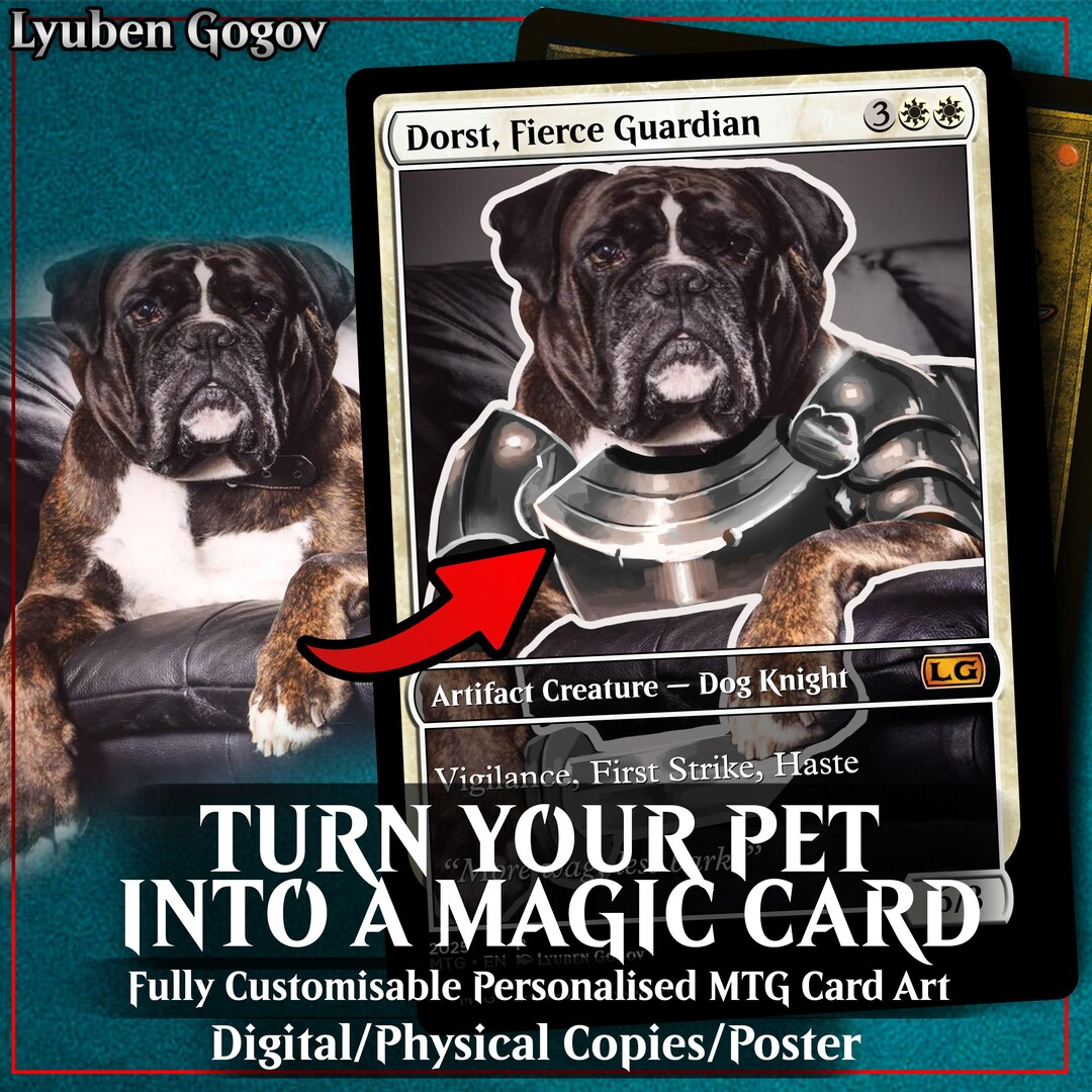 Custom Magic the Gathering MTG 9 X Personalized Handmade Card 2.5x3.5"  Fathers Day Gift Idea Anniversary Birthday Familly Friend Cat Dog Pet - Etsy