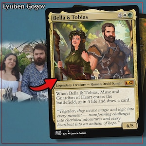 9 cartas personalizadas de MTG, ilustración de Magic The Gathering, encargo, 2,5 x 3,5 pulgadas, cumpleaños, bebé, aniversario, mascotas, familia, idea de regalo