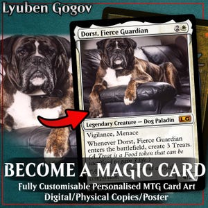 Magic The Gathering Custom MTG gepersonaliseerde handgemaakte kaart 2,5 x 3,5", kerst verjaardag verjaardag koppels huisdieren familie cadeau idee 9 of 18 stuks