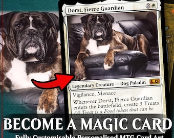 Magic The Gathering Custom MTG Personalized Handmade card 2.5x3.5", Christmas birthday anniversary couples pets familly gift idea 9 or18 pcs