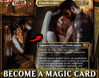 MTG Personalized Handmade card Custom Magic The Gathering 2.5x3.5" Valentine's Day Gift couples bride anniversary wedding familly Dad 9 18pc