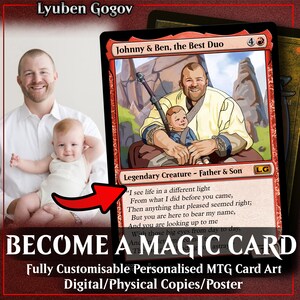 Impresión de póster de carta gigante de Magic: The Gathering, ilustración de tarjeta MTG personalizada, por encargo, 27 x 38 pulgadas, 35 x 49 pulgadas, idea de regalo para cumpleaños, familia, día del padre.