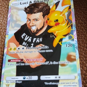 Cartão de retrato personalizado de Pokémon, cartões de arte de monstros, animais de estimação da família x6, torne-se um Pokémon, aniversário, aniversário, casais, amigo, proxy, presente para menino e menina