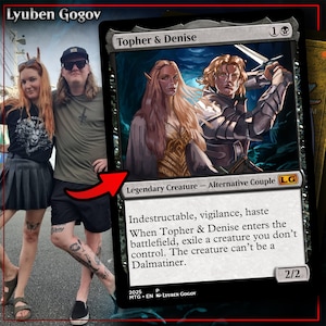 9 cartas MTG personalizadas, ilustración artística de Magic The Gathering, encargo, 2,5 x 3,5 pulgadas, regalos de San Valentín, parejas, cumpleaños, aniversario, familia