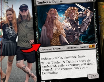 Custom MTG Cards x9, Magic The Gathering illustration art, commission, 2.5x3.5" Valentine's Day Gifts couples birthday anniversary  familly