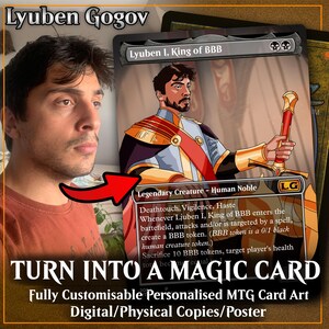Póster de tarjeta gigante MTG Impresión de tarjetas personalizadas Ilustración de arte de Magic The Gathering, encargo 27x38" 35x49" Idea de regalo para bebés, cumpleaños, mascotas, familia