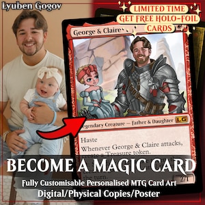 18 x Proxy MTG Custom Magic The Gathering Personalized Handmade card artwork illustration art commission Father Day anniversary familly gift